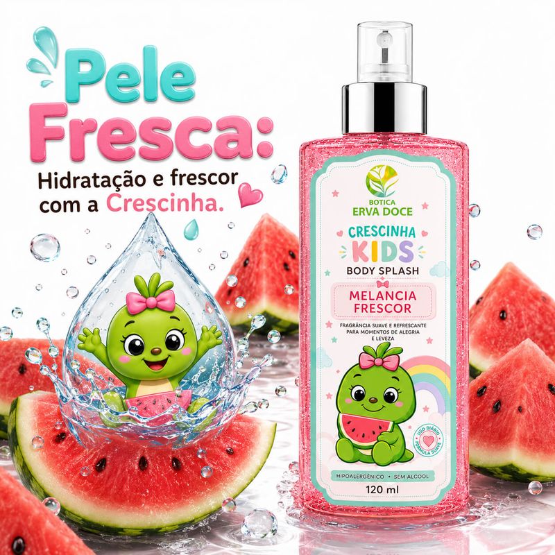 Body Splash Crescinha  Melancia -  Alegria e Frescor 120 ml
