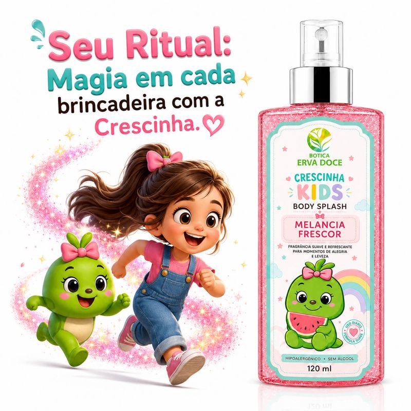 Body Splash Crescinha  Melancia -  Alegria e Frescor 120 ml