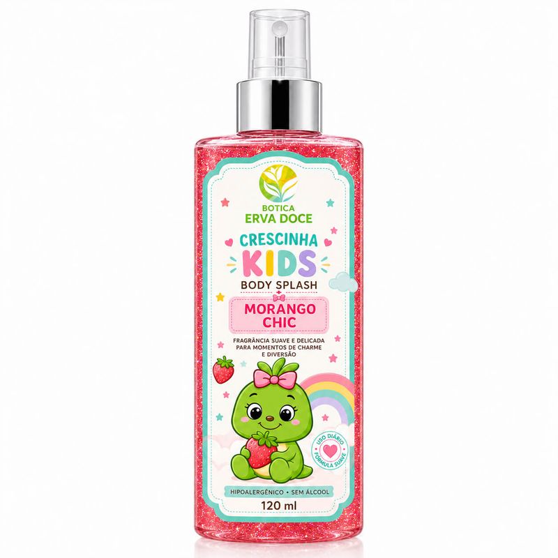 Body Splash Crescinha Morango Chic – Doçura E Encanto 120 ml