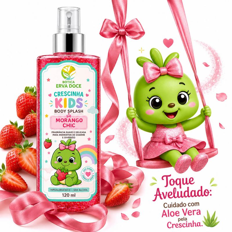 Body Splash Crescinha Morango Chic – Doçura E Encanto 120 ml