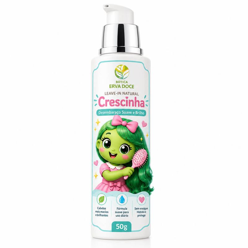 Leave-in Natural Crescinha: Desembaraço Suave e Brilho 50 gr