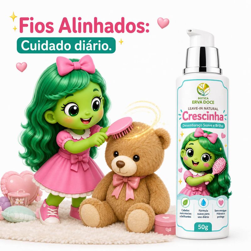 Leave-in Natural Crescinha: Desembaraço Suave e Brilho 50 gr