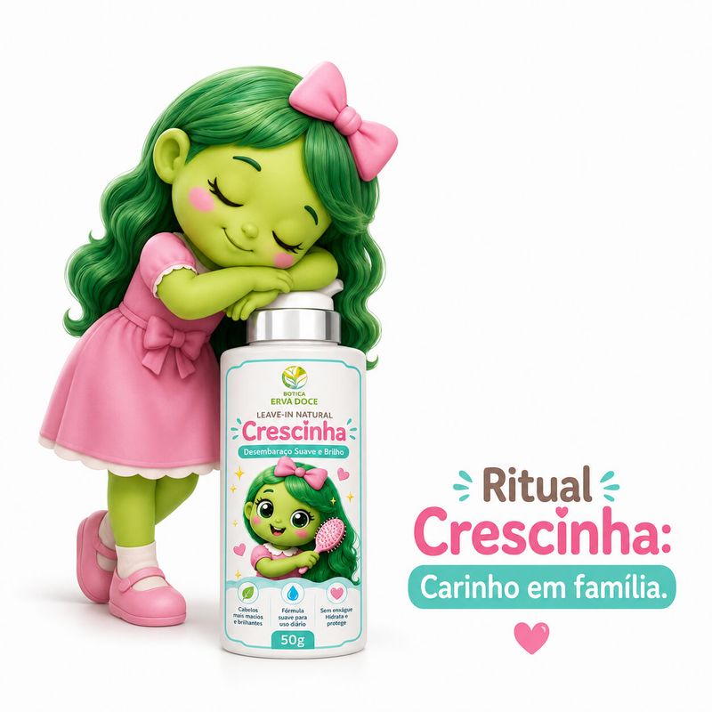 Leave-in Natural Crescinha: Desembaraço Suave e Brilho 50 gr