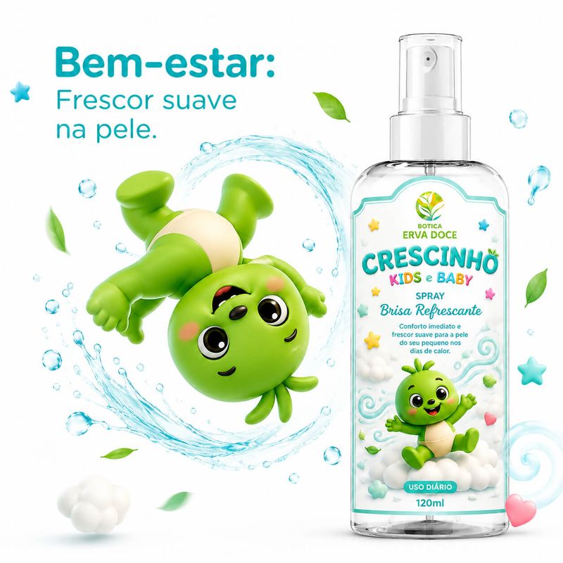 Brisa Refrescante Crescinho: Spray para Pele Delicada 120 ml