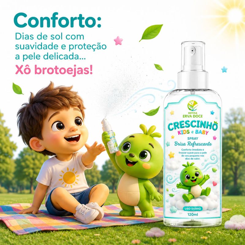 Brisa Refrescante Crescinho: Spray para Pele Delicada 120 ml