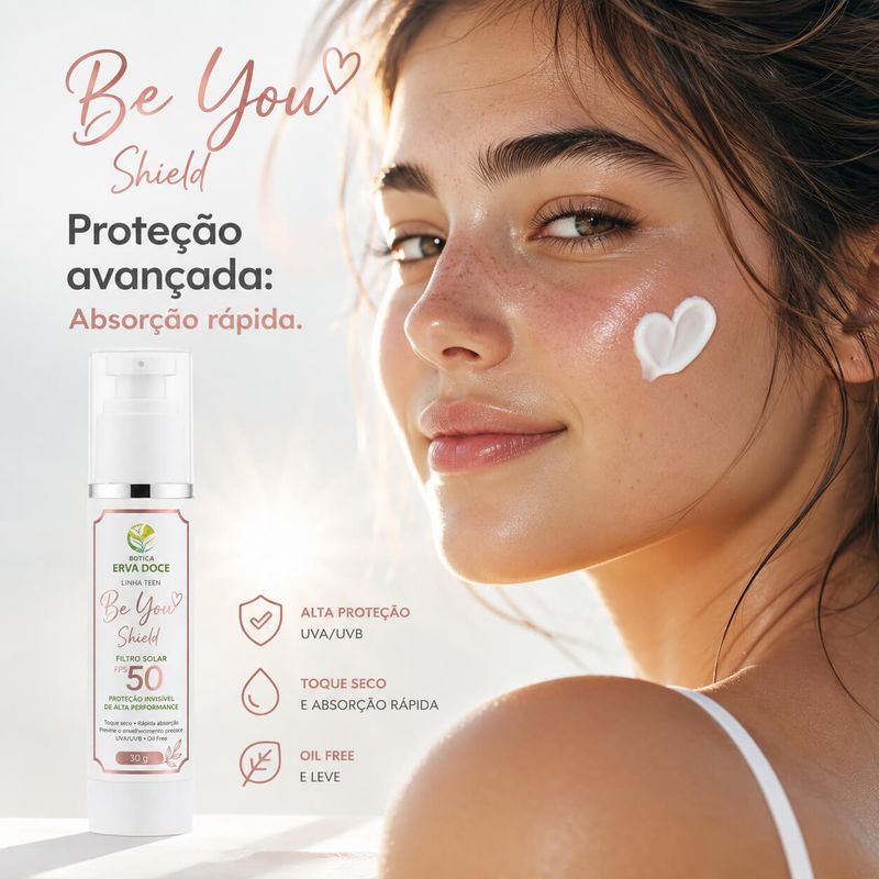 Protetor Solar FPS 50 Toque Seco - Linha Teen Be You 30 gr