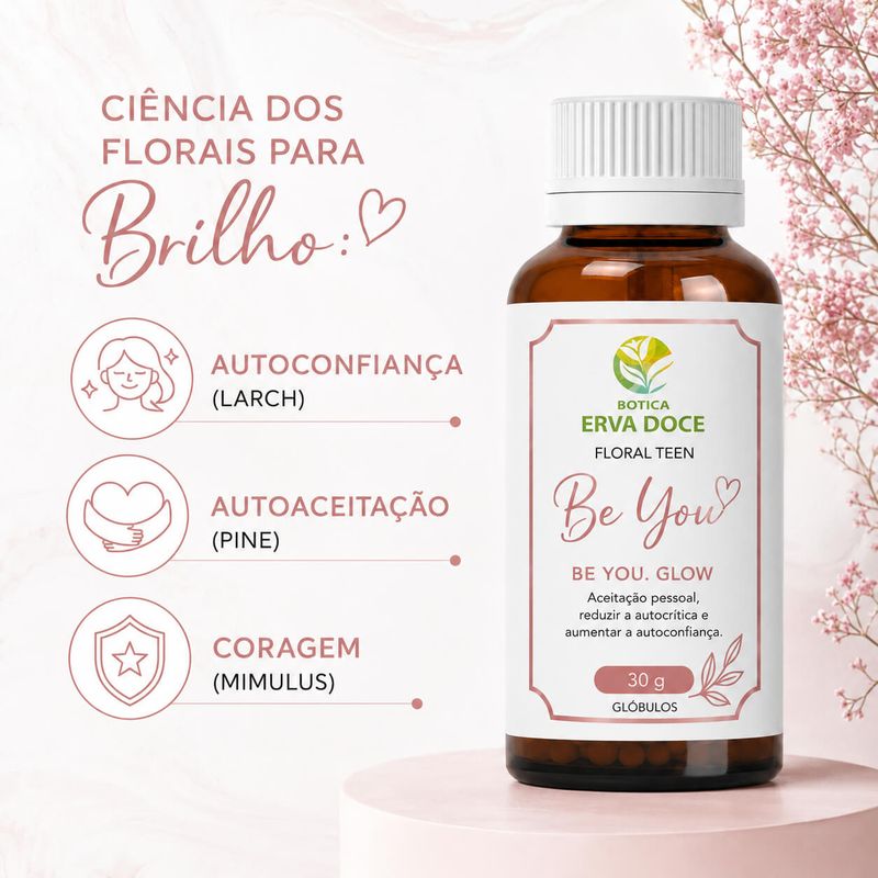 Floral de Bach Linha Teen Be You Glow: Autoestima  30 gr