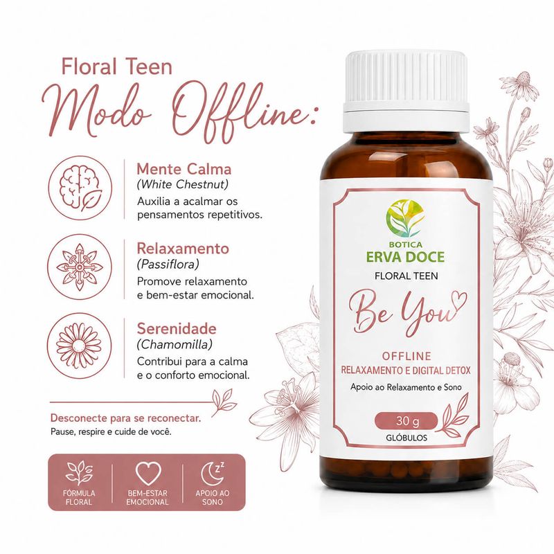 Floral de Bach Linha Teen Be You Offline Relaxamento 30 gr
