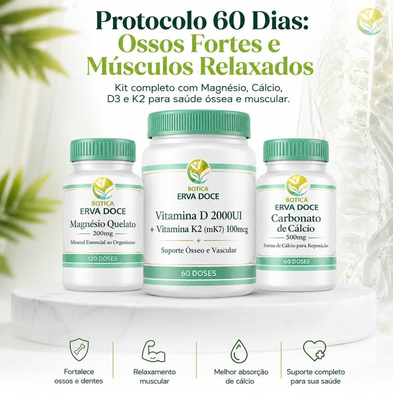 Kit Saúde Óssea e Muscular: Protocolo de 60 Dias