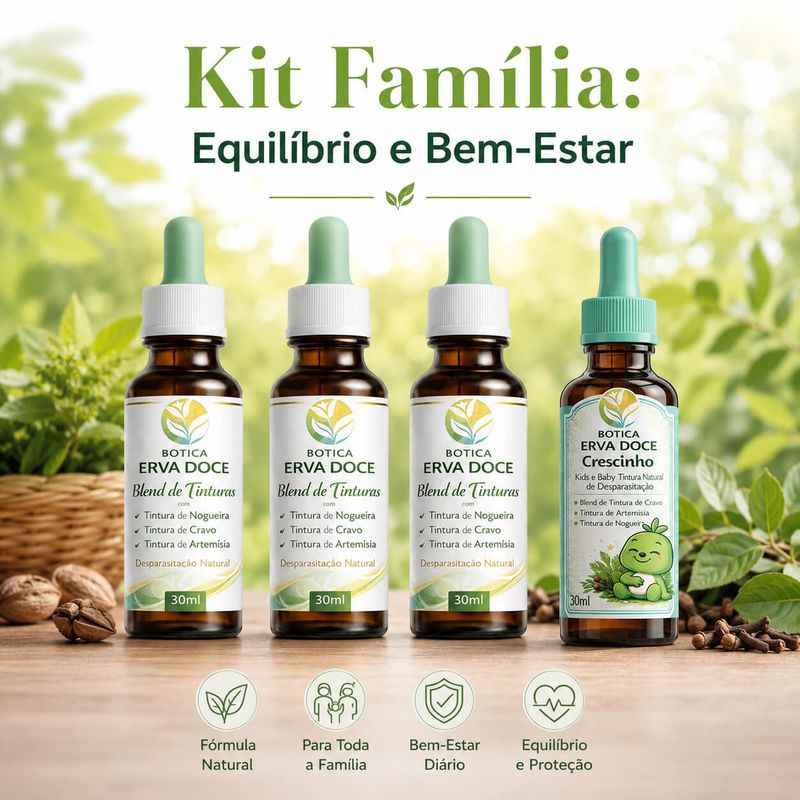 Kit Desparasitação Família: Adulto e Infantil (25 Dias)