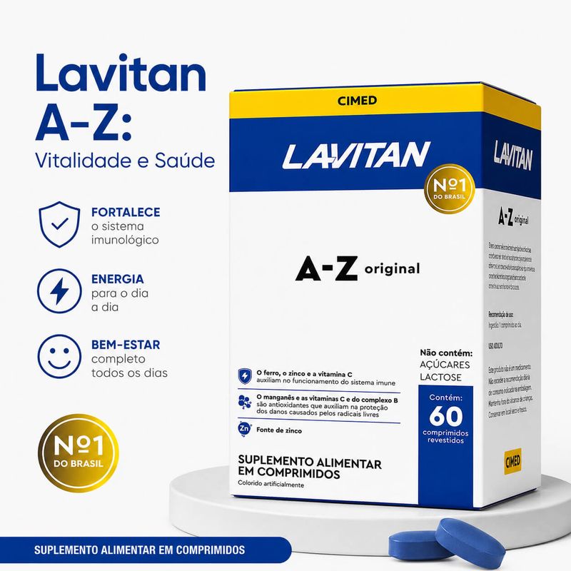 Lavitan A-Z Original Multivitamínico 90 Comprimidos - Cimed