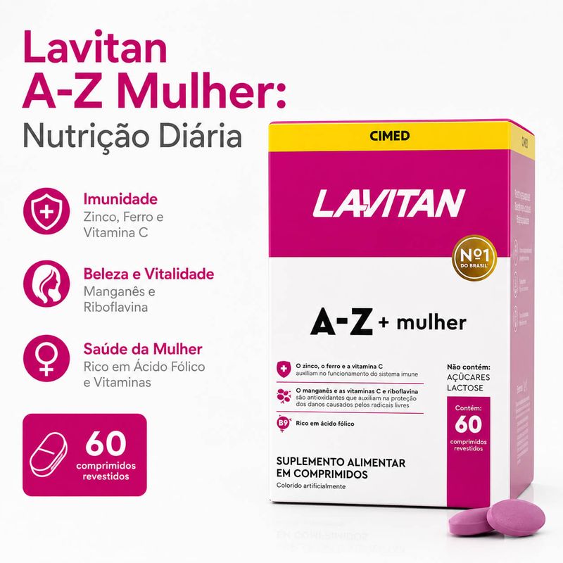Lavitan A-Z Mulher Multivitamínico 60 Comprimidos - Cimed