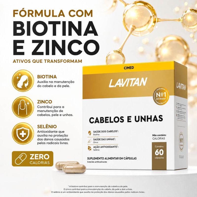 Lavitan Cabelos e Unhas 60 Cápsulas - Cimed