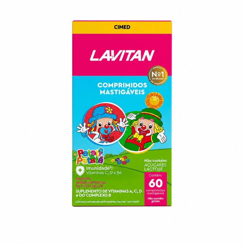 Lavitan Infantil Patati Patatá Tutti Frutti 60 Cpr  Mastigaveis