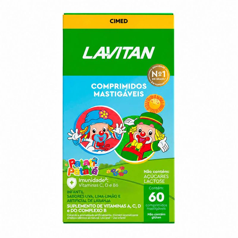Lavitan Infantil Patati Patatá Sortidos 60 Cpr  Mastigaveis