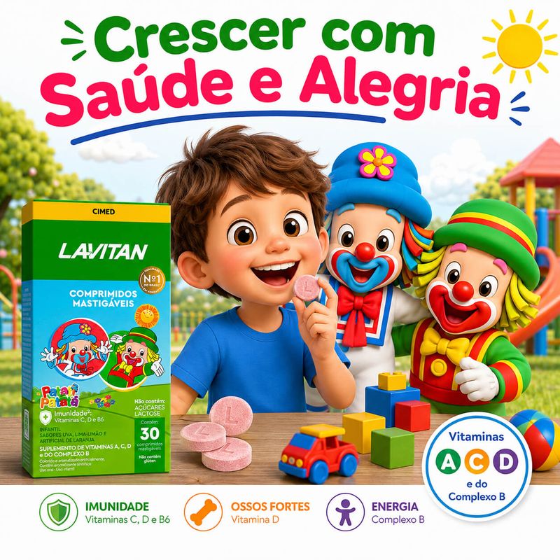 Lavitan Infantil Patati Patatá Sortidos 60 Cpr  Mastigaveis