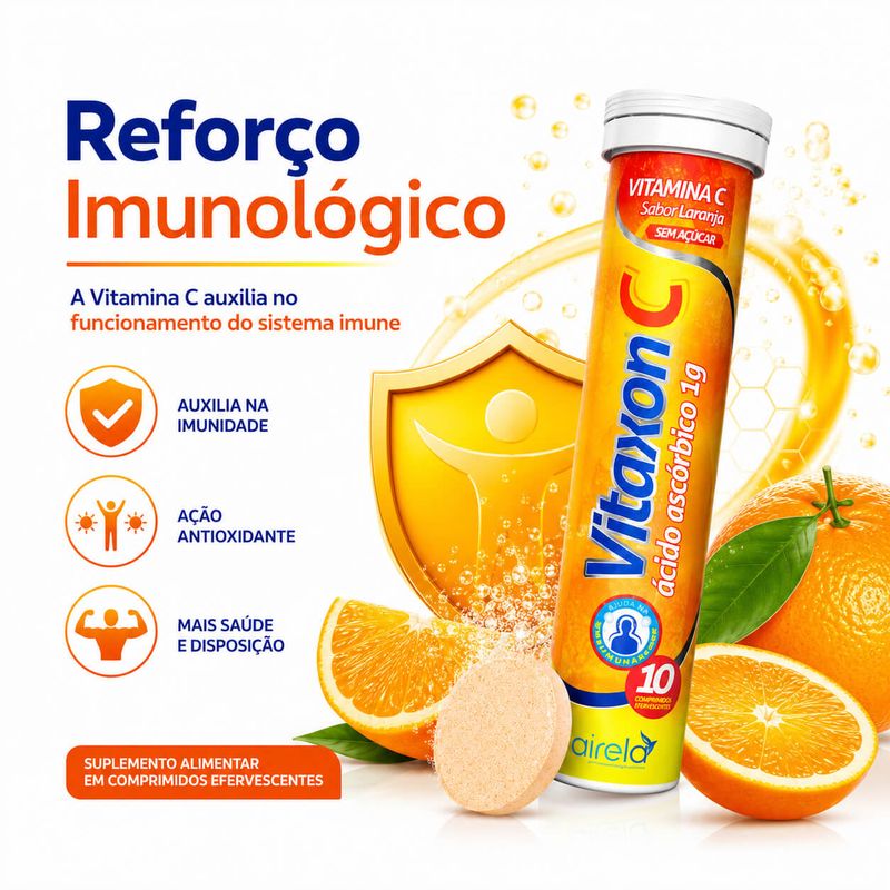 Vitaxon C 1g Efervescente Sabor Laranja 10 Comprimidos