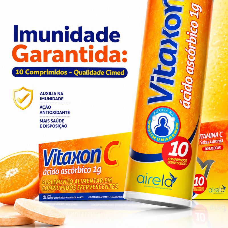 Vitaxon C 1g Efervescente Sabor Laranja 10 Comprimidos