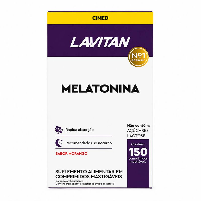 Lavitan Melatonina Mastigável Sabor Morango 150 Comprimidos