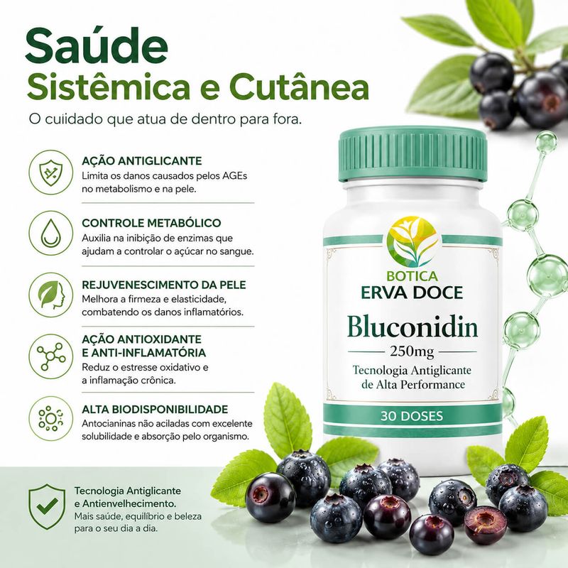 Bluconidin 250mg: Ação Antiglicante Inteligente - 60 Doses