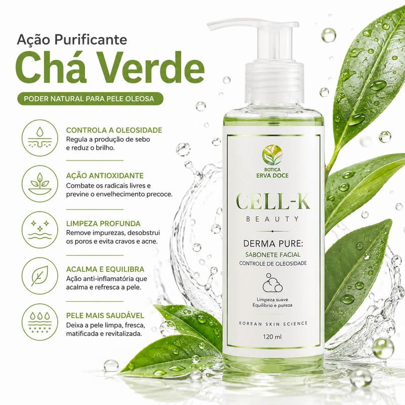  Sabonete Facial Purificante - CELL-K Derma Pure  120ml