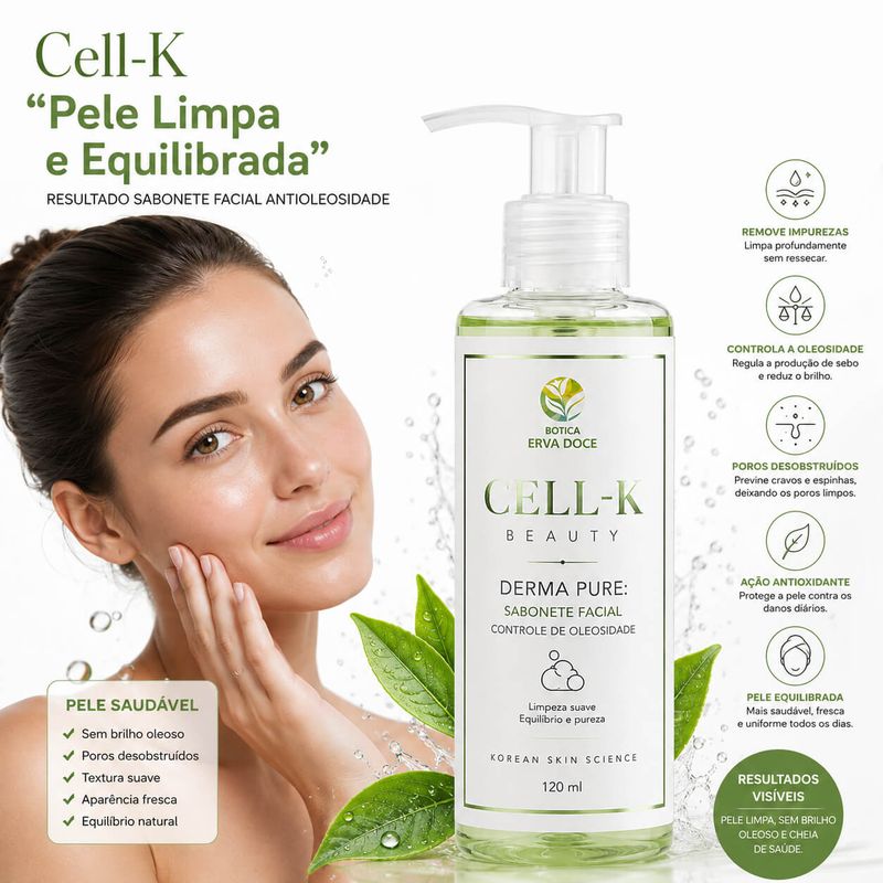 Sabonete Facial Purificante - CELL-K Derma Pure  120ml