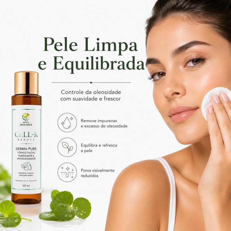  Tônico Facial Purificante - CELL-K Derma Pure  120ml
