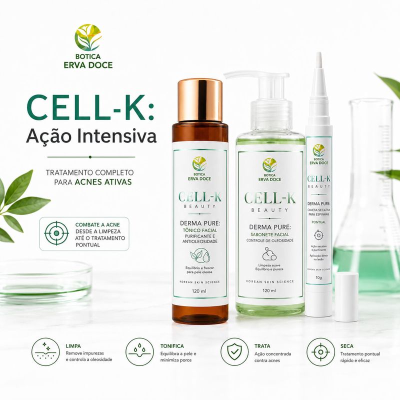 Caneta Secativa Pontual para Acnes - CELL-K Derma Pure 10g