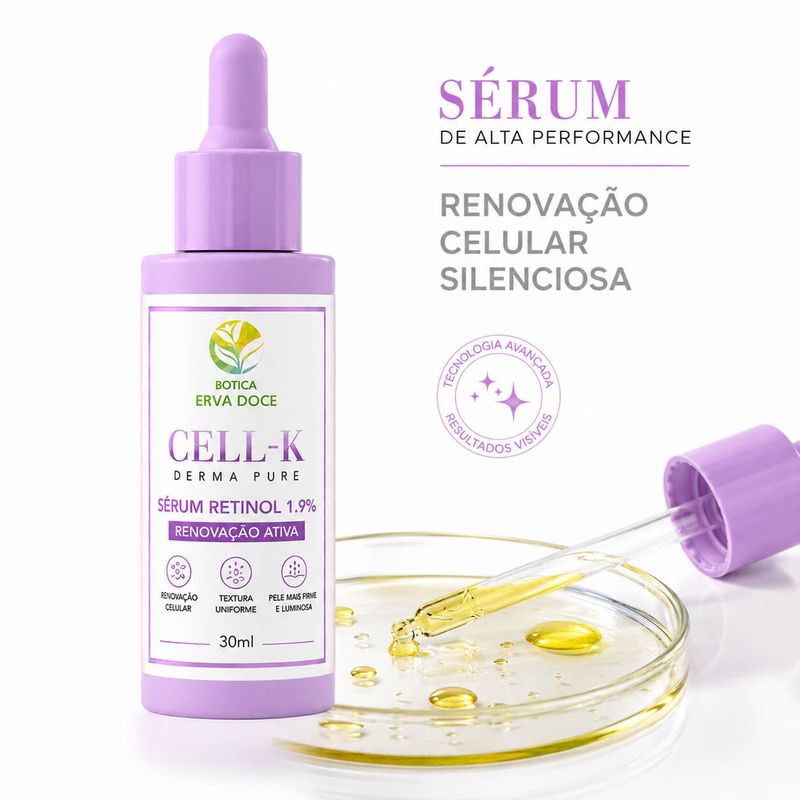 Serum Retinol 1.9% Cell-K Derma Pure Renovação Ativa 30ml  
