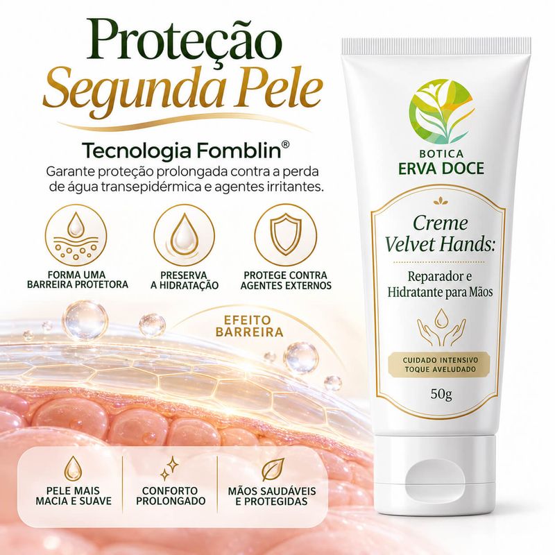 Creme de Mãos Velvet Hands -  Reparador e Hidratante 50g