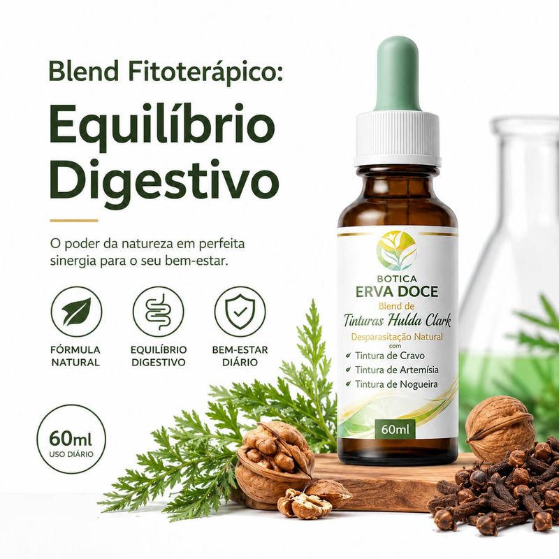 Blend  Tinturas Hulda Clark -  Nogueira, Absinto, Cravo 60ml