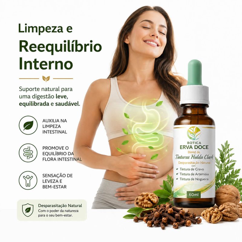 Blend  Tinturas Hulda Clark -  Nogueira, Absinto, Cravo 60ml
