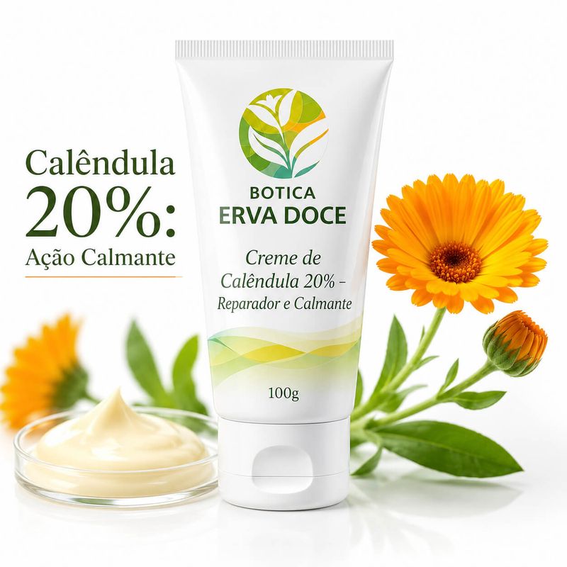 Creme de Calêndula 20% – Reparador e Calmante 100g