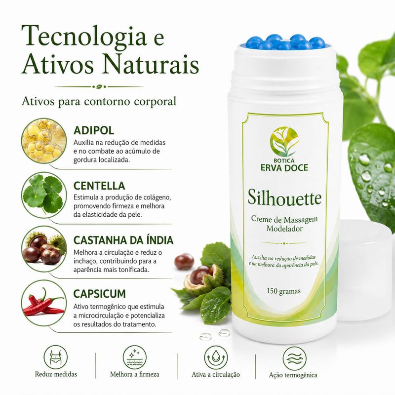 Creme de Massagem Modelador Contorno Corporal -  150g