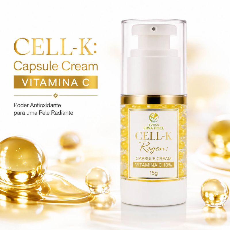 Capsule Cream Vitamina C 10%  - CELL-K Regen Luminosidade 15g