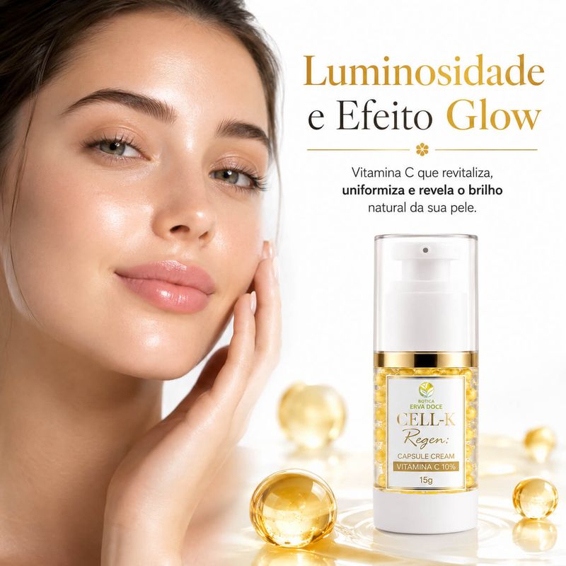 Capsule Cream Vitamina C 10%  - CELL-K Regen Luminosidade 15g