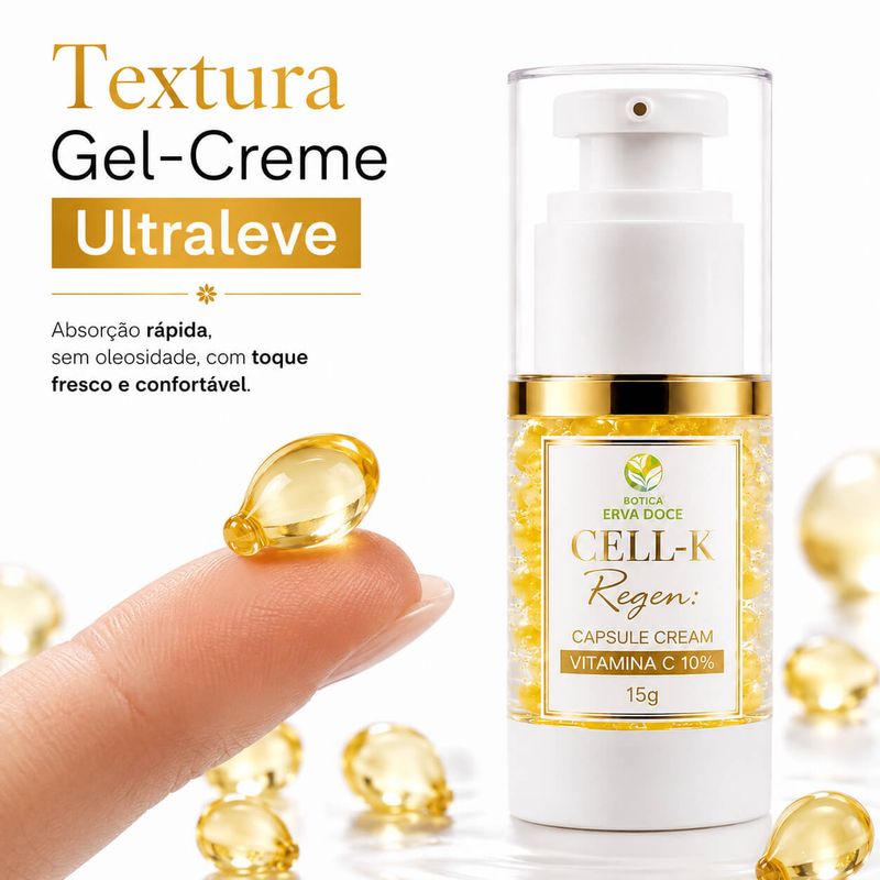 Capsule Cream Vitamina C 10%  - CELL-K Regen Luminosidade 15g