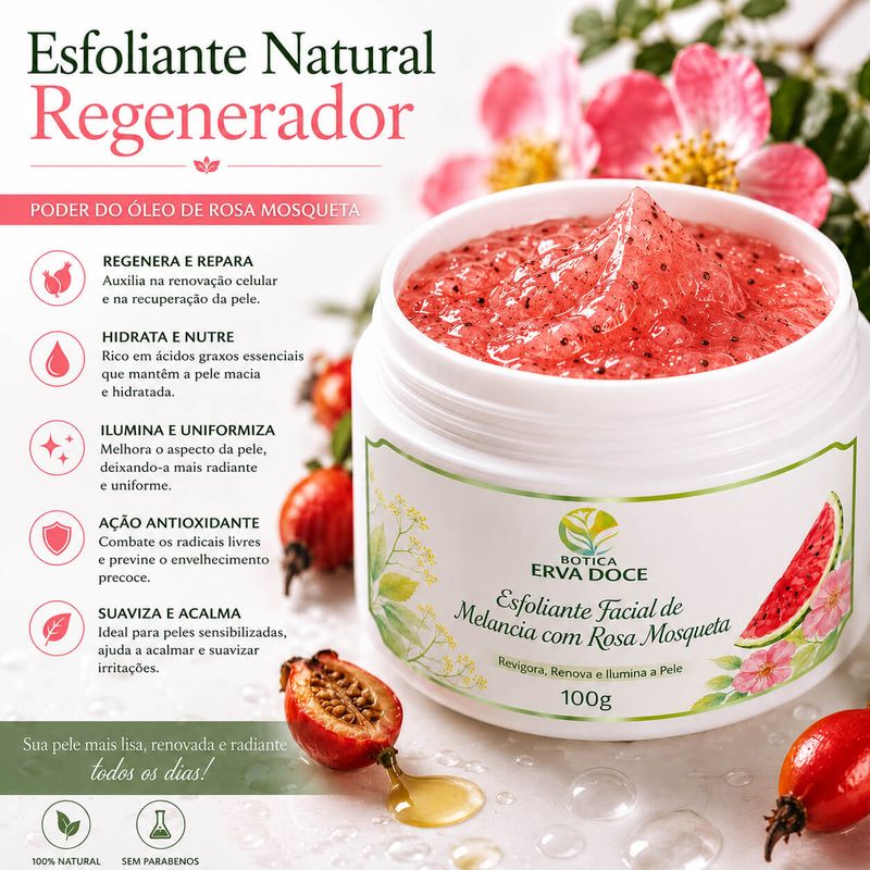  Esfoliante Corporal com Óleo de  Rosa Mosqueta  100g 