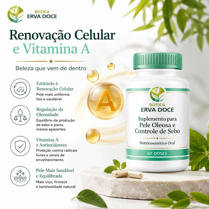 Suplemento para Acne e Pele Oleosa –  60 Doses