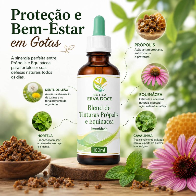 Blend de Tinturas Própolis e Equinácea Imunidade 100ml