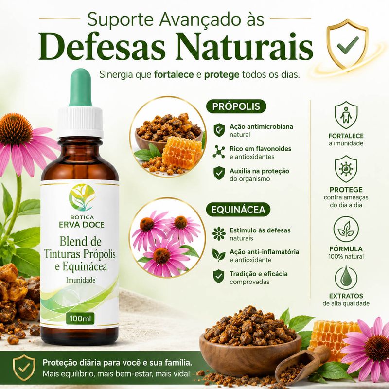 Blend de Tinturas Própolis e Equinácea Imunidade 100ml