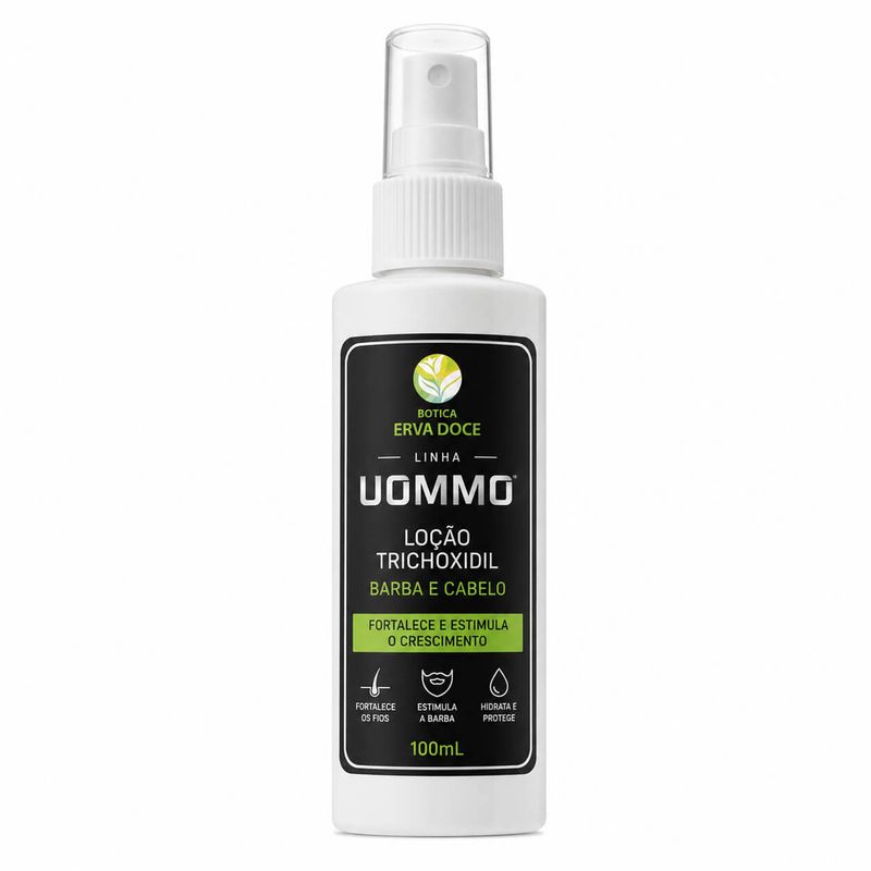Solução Uommo – Trichoxidil, para Barba e Cabelo 100ml