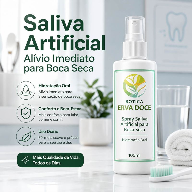 Saliva Artificial para Boca Seca – Hidratação  Oral  100ml