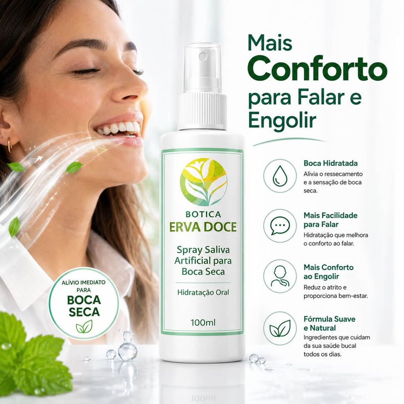 Saliva Artificial para Boca Seca – Hidratação  Oral  100ml