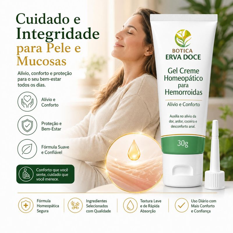 Creme Homeopático para Hemorroidas -  Alívio e Conforto 30g