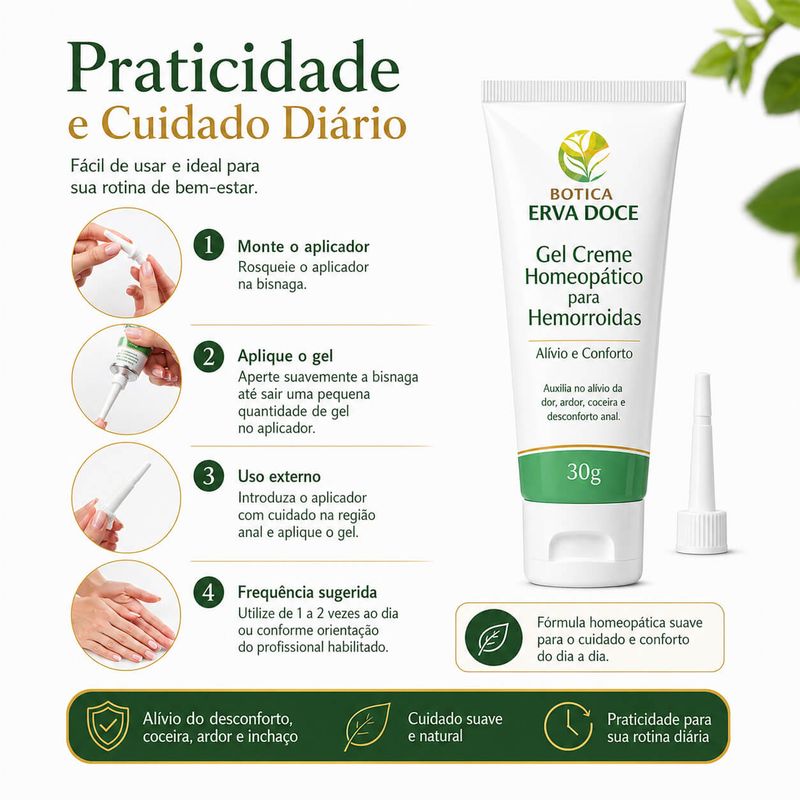 Creme Homeopático para Hemorroidas -  Alívio e Conforto 30g