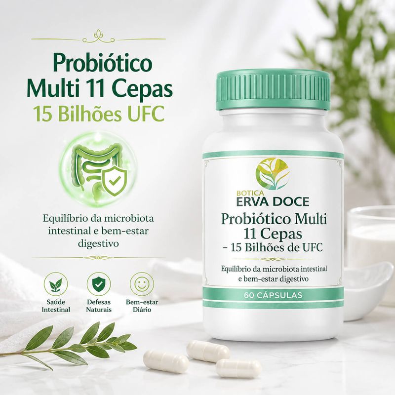 Probiótico Multi 11 Cepas 15 Bilhões UFC 60 Cápsulas