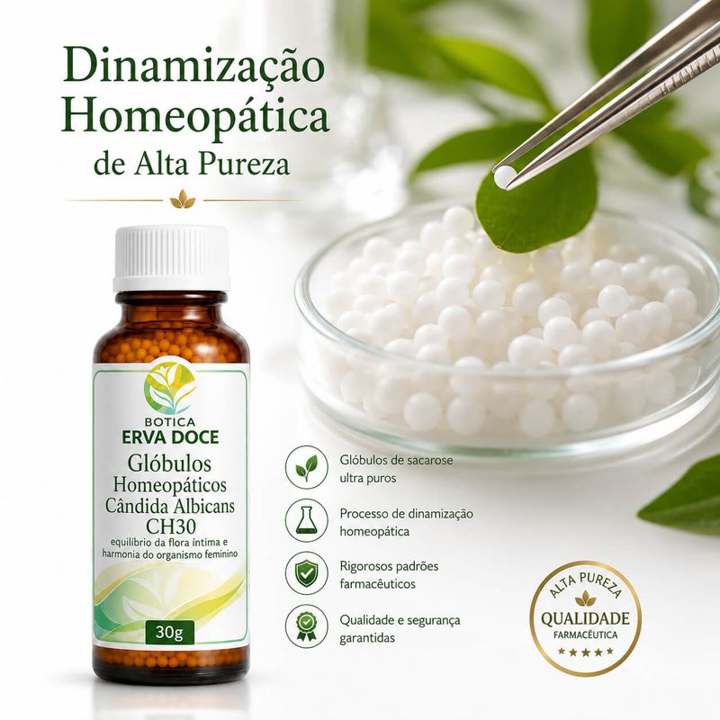 Glóbulos Homeopáticos Cândida Albicans CH30 30g