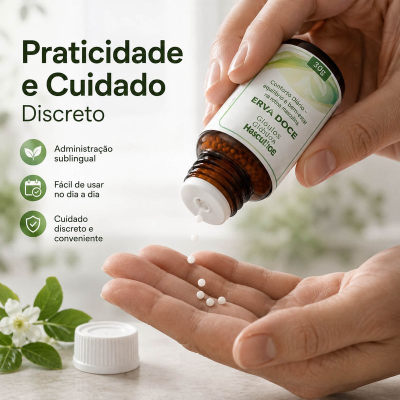 Glóbulos Homeopáticos Masculinos Conforto Diário 30g