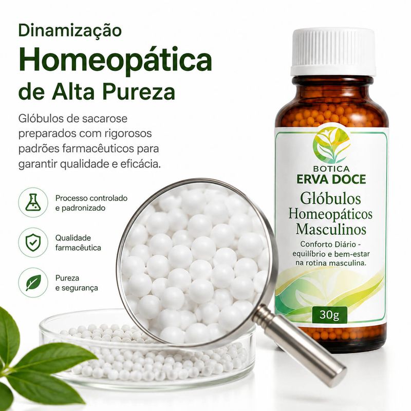 Glóbulos Homeopáticos Masculinos Conforto Diário 30g